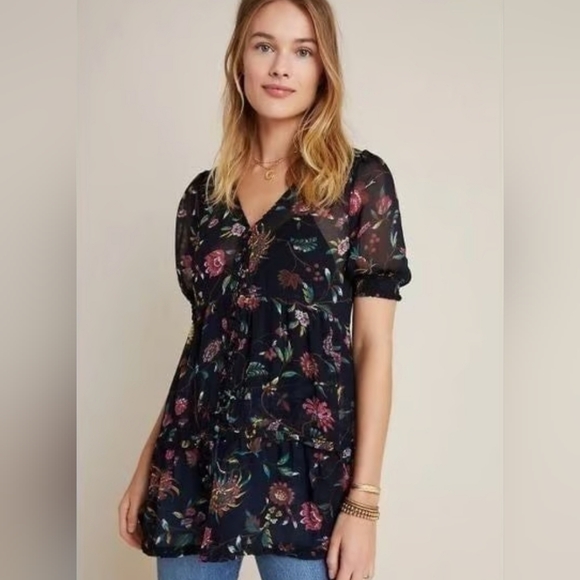 Anthropologie Tops - Anthropologie Floral Tunic